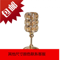欧式羽毛容器水晶烛台家用餐桌烛光晚餐北欧水晶浪漫装饰蜡烛摆件