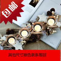 圣诞节蜡烛托盘婚庆欧式复古ins万圣节装饰蜡烛台摆件场景布置