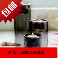玻璃蜡烛台餐桌摆件装饰品复古烛光晚餐布置道具北欧浪漫简约烛杯