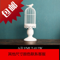 欧式创意复古铁艺桌面小鸟笼烛台蜡烛台美式家居软装饰品道具摆件