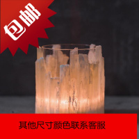 元渡瀑布矿石蜡烛杯欧式复古创意香薰小烛台北欧玻璃烛台餐桌摆件