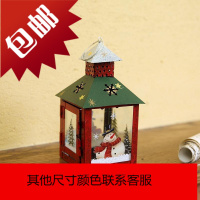 美式家居节日温馨铁艺烛台风灯 圣诞小提灯装饰摆件花园杂货ZAKKA