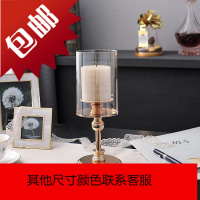 欧式餐桌复古烛台烛光晚餐道具浪漫蜡烛摆件金属蜡烛台样板房软装