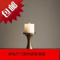 家居 Fia烛台 印度简约古铜色高脚装饰烛台桌面装饰摆件