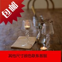 露阿阿 韩国ins同款复古玻璃烛台摆件家居饰品