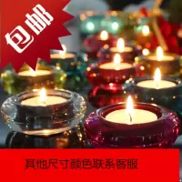 2个烛台2个蜡烛烛光晚餐玻璃蜡烛杯欧式浪漫摆件闺蜜结婚圣诞
