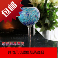 复古烛杯玻璃蜡烛台摆件烛光晚餐布置道具北欧简约浪漫灯餐桌装饰