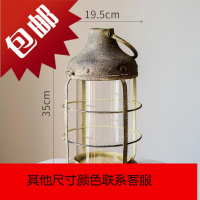 欧式复古铁艺烛台 风灯油灯小提灯 装饰摆件花园杂货道具