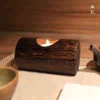 实木质蜡烛台浪漫烛光晚餐摆件复古客厅卧室 买就送蜡烛一盒