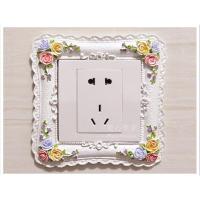 欧式复古花瓶可插花开关贴家居饰品客厅墙贴开关保护套插座装饰
