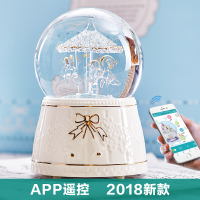 音乐盒水晶球旋转木马蓝牙MP3八音盒男女友闺蜜儿童生日毕业