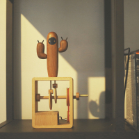 仙人掌创意手摇木质音乐盒系植物八音盒节日礼品礼盒