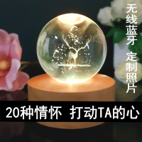 定制蓝牙音响麋鹿水晶球音乐盒八音盒木质创意生日男友送女生