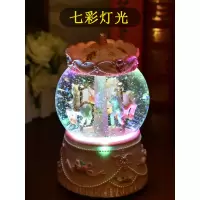 旋转木马水晶球音乐盒八音盒雪花送儿童女孩生日女生天空之城