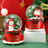 水晶球雪花音乐盒八音盒灯旋转摆件儿童生日小送女生女孩创意