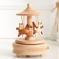 旋转木马音乐盒八音盒木质六一儿童节生日天空之城送女生