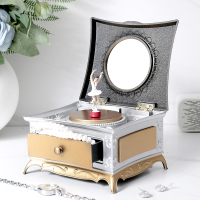 欧式古典旋转小女孩跳芭蕾舞八音盒创意怀旧留声机音乐盒生日