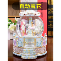 旋转木马水晶球音乐盒八音盒生日女生送女友女孩定制天空之城