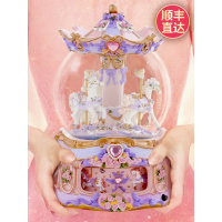 水晶球音乐盒旋转木马八音盒浪漫女生日送女孩女友毕业儿童节