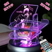 diy创意水晶钢琴音乐盒八音盒生日送女生女友儿童旋转发光
