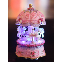 带灯发光旋转木马音乐盒八音盒摆件创意生日送儿童女生闺蜜