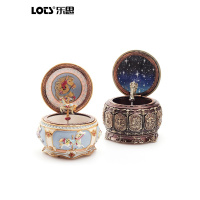 女孩旋转木马音乐盒带灯八音盒 女生生日十二星座木马宝盒