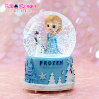 创意雪花水晶球冰雪奇缘艾莎公主音乐盒八音盒送儿童女孩新年