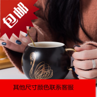 创意陶瓷马克杯情侣杯子一对简约办公室早餐咖啡牛奶ins杯带盖勺