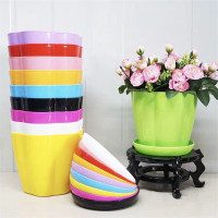 【特小号5个】彩色塑料大号花盆室内阳台盆栽树脂塑料花盆种菜盆玫瑰花月季蔷薇多肉绿萝绿植花卉仿真花仿陶瓷多肉创意圆形小花盆