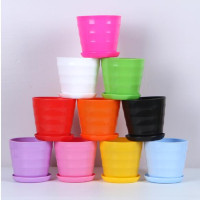 【中号5个装】花盆特价清仓彩色塑料大号花盆室内阳台盆栽树脂塑料花盆种菜盆玫瑰花月季蔷薇多肉绿萝绿植花卉仿真花仿陶瓷创意