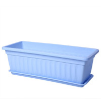 新料蓝色+拖盘 大号45cm 种菜神器阳台室内蔬菜种植花盆长方形种菜盆塑料长条盆蔬菜阳台种植箱加厚塑料特大花盆托盘种花盆