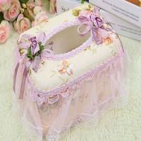 布艺蕾丝纸巾盒欧式创意纸抽盒可爱蕾丝车用纸巾盒