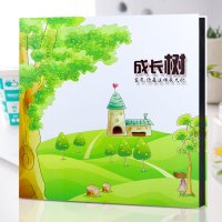 18寸diy相册本宝宝成长纪念册创意手工粘贴式覆膜影集儿童记录册 花好月圆 18寸 黑卡