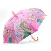 防水套儿童雨伞女小童男孩学生幼儿园超轻可爱公主卡通自动晴雨伞 中号(黑胶)冰雪