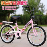 儿童折叠自行车81015岁女孩2022寸中大童小学生公主款脚踏单车 变速/22寸(黑)蓝色+礼包 其它