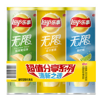 （厂家直营店）乐事（Lay's）薯片 休闲零食 104g*3组合装（瓜+原味+青柠）（正品）