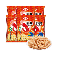 （厂家直营店）四洲 特色零食小吃虾条 原味虾条6包*80g/包膨化食品零食大礼包（正品）