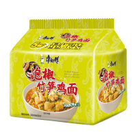 （厂家直营店）康师傅 方便面 （KSF) 经典系列 老坛泡椒竹笋鸡面 泡面五连包（正品）