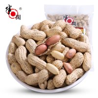 半日闲 坚果炒货带壳花生特产小吃 原味500g