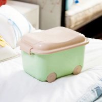 [特大号宝贝玩具收纳箱加厚塑料卡通带轮宝宝玩具杂物收纳衣服箱
