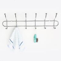 双排挂钩不锈钢粘贴衣架挂钩架墙上厨房后排钩强力大衣帽免打孔 免打孔+打孔两用 免打孔配件2个