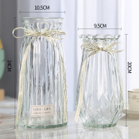 金铂喜二件套欧式玻璃花瓶透明彩色水培植物花瓶客厅装饰摆件插花瓶 24折纸20新诺透明