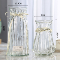 金铂喜二件套欧式玻璃花瓶透明彩色水培植物花瓶客厅装饰摆件插花瓶 24折纸南瓜折纸透明