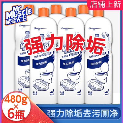 威猛先生(Mr Muscle)洁厕液实惠装马桶清洁剂卫生间除垢尿垢家用洗厕所洁厕灵_清香洁厕液480gX2瓶