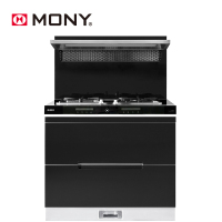 莫尼E65 集成灶 钢化玻璃家用天燃气液化气灶 消毒柜一体 上下进风