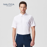 诺帝卡/NAUTICA TAILORED衬衫男士斜纹商务正装短袖衬衫