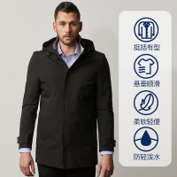 Nautica Tailored秋冬新品男士中长款连帽保暖风衣