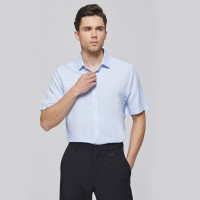 诺帝卡/NAUTICA TAILORED衬衫男士细格纹透气商务正装短袖衬衫