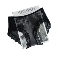 性感少女蕾丝内裤无档透明女士情趣三角内裤大码弹力舒适欧美诱惑三条装红色黑色肤色粉色紫色