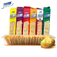 泡吧小脆薯片非油炸原味多味可选薯条休闲膨化食小吃薄脆饼食品 芥末味 50g*6条